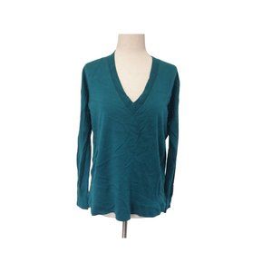 J. Crew Factory Teal V-Neck Sweater